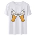 thumbnail image 4 of Qiopertar Mode Femme Été Col Rond Manches Courtes Imprimé Tops Liquidation Livraison Gratuite Offres de la Semaine Liquidation, 4 of 5