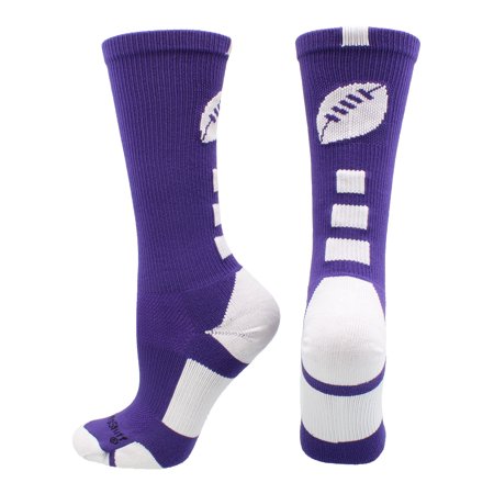 - Football Logo Crew Socks (Purple/White, Medium) - Purple/White,Medium