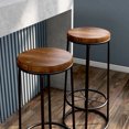 thumbnail image 3 of Lodz Metal Bar Stools, Set of 2, Toasted Barnwood and Black, 3 of 7