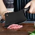 thumbnail image 3 of Akatsuki Kitchen Cleaver Knife 6.5 inch Coated Anti-Stick Blade Sharp Heavy Duty Chef Knife for Chopping Bone and Slicing Meat Butcher Knife, 3 of 5