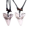 thumbnail image 6 of CHAOMA Plastic Imitation Bone Carving Lucky Shark Teeth Pendant Necklace Vintage Fossilized Tooth Necklace Cool Beach Necklace, 6 of 8