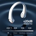 thumbnail image 4 of Ventilador de cuello portátil PenKou, refrigeración 360°, 3 velocidades, 4000 mAh, blanco, 4 of 6