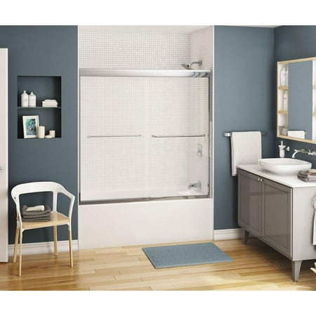 Maax Air Tubs - MAAX 134561-900-084-000 Kameleon Semi-frameless Slider Tub Door with Clear Glass, Chrome