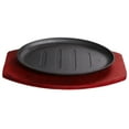 SEXAGESIMO Cast Iron Fajita Set Steak Plate Teppanyaki Pan BBQ Grilling