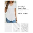 thumbnail image 4 of JYLFC Women T-Shirts Short Sleeve Tee V Neck Loose Tops Solid Tunic, White XL, 4 of 8