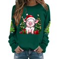 thumbnail image 2 of Ugly Noël Chandail Femme Chandail à Capuche Imprimé Col Rond Manches Longues Drôle Vert G, 2 of 5