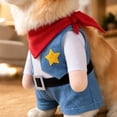 thumbnail image 4 of Funny Cowboy Dog Costume, Standing Pet Outfit with Hat and Denim Vest, Western Party Cosplay Apparel, for Small Medium Dogs Puppies Cats Photo Prop Dress Up, 4 of 7
