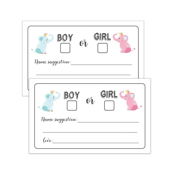 50 Gender Reveal Vote Cards, Gender Reveal Baby Shower Voting Cards for Boy or Girl, Gender Reveal Party Games, 3.5 X 2 Inches.