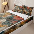 thumbnail image 3 of Homewish Watercolor Tie Dye Zipper Queen Comforter Set with Fitted Sheet and 2 Pillowcases,Abstract Grunge Zipper Bedding Set,Reversible,4pcs, 3 of 8