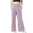 thumbnail image 2 of Defitshape Women's Plus Size Cotton Pajama Pant Summer Sleep Bottoms Soft Cool Comfy Stretch Fall Lounging Spring Loose Casual Loungewear Purple 3X-Large, 2 of 5