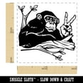thumbnail image 2 of Peace Loving Bonobo Chimpanzee Self-Inking Rubber Stamp Ink Stamper - Red Ink - Small 1 Inch, 2 of 7