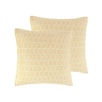 Levtex Home - St. Ives - Quilted Euro Shams Set of Two (26 x 26 in.) - Paisley - Yellow and White - Cotton Fabric
