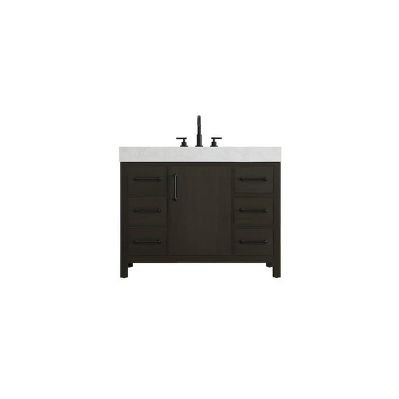 Elegant Kitchen and Bath 42 inch Single Bathroom Vanity In Mocha Brown