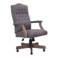 thumbnail image 1 of Kingfisher Lane Modern Linen Fabric Swivel Executive Chair in Slate Gray, 1 of 5