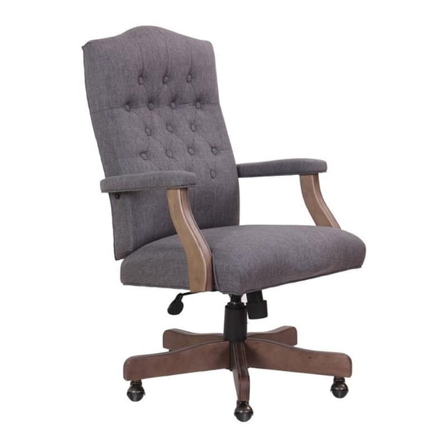 Kingfisher Lane Fauteuil de Direction Pivotant Moderne en Tissu de Lin, Gris Ardoise