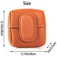 thumbnail image 2 of Mini Lychee Pattern Coin Purse, 2025 New Top Grain Leather Solid Color Change Pouch, Small Round Wallet(Blackish green,1pc), 2 of 7