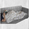 thumbnail image 6 of Geometric Soft Flannel Fleece Throw Blanket, Raining Effect of Diminishing Rotated Flyaway Equilateral Triangles, Cozy Plush for Indoor and Outdoor Use, 50" x 70", Pale Brown and White, by Ambesonne, 6 of 6