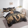 thumbnail image 3 of jejeloiu Wild Deer Elk 7-Piece Twin Bedding Sets,Rustic Farmhouse Cabin Bedding Comforter Set,Black Brown Sheet Sets For Boys Kids,Ultra Soft Home Decor Reversible, 3 of 8