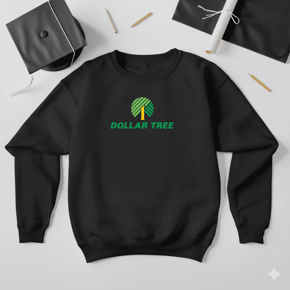 Dollar Tree Retail Shopper USA Store Logo Fan Retro Graphic Sweatshirt V41513, up to size 5XL