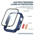 thumbnail image 3 of Allytechgroup for Apple Watch Screen Protector Case Series 6/5/4/SE 40mm, iWatch Protective Face Cover, Tempered Glass Film Hard PC Bumper for Women Men, Ultra-Thin Guard, Blue, 3 of 8