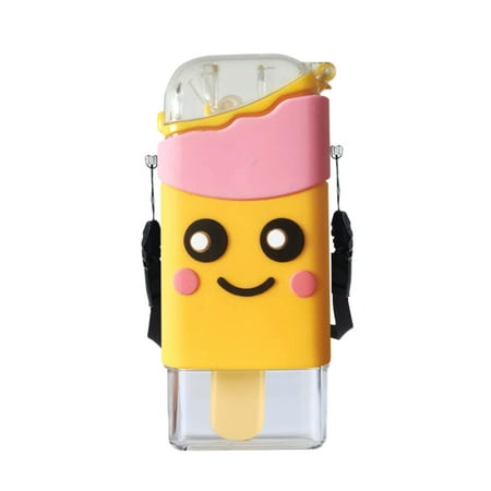 

Donut Ice Cream Kids Straw Cup Portable Drop-proof Leak-proof Water Bottle with Hanging Rope Golden