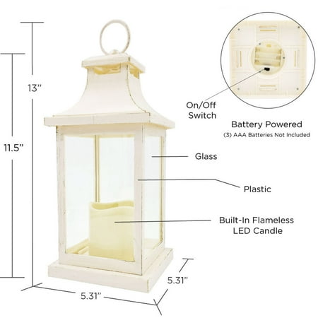 LED Decorative Lanterns - Set of 12 - Kate Aspen Vintage Rustic Home Dcor Lantern Tabel Centerpiece for Wedding, Bridal Shower, Anniversary Party - White/Ivory