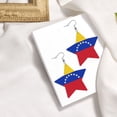 thumbnail image 4 of Leather Earrings Venezuelan Flag Decorative Star Faux Leather Earring Lightweight Dangle Drop Earrings For Women, 4 of 6