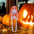 thumbnail image 5 of PATLOLLAV Halloween Skeleton Hanging Decoration,6 Inch Small Skeleton with Long Hair and Hat Full Body Skeleton Hanging Ornament,Plastic Skeletons for Graveyard Haunted Home Props Decor, 5 of 5