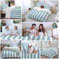thumbnail image 5 of 3 Piece Aqua Striped Duvet Cover Set California King,Microfiber Comforter/Quilt Cover with Corner Ties and 2 Pillowcases,Modern Farmhouse Blue White Stripes All Season Bedding with Zipper Closure, 5 of 8