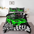 thumbnail image 2 of Erosebridal Cool Racing Car Comforter Sets Twin Size, Checkered Comforters & Duvets, Speed Sports Decor, Reversible 2-Piece, 2 of 7