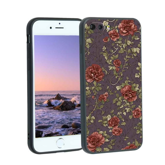 Ivy-Floral-3 Phone Case, Degined for iPhone 8 Plus Case Men Women, Flexible Silicone Shockproof Case for iPhone 8 Plus