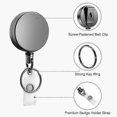 thumbnail image 3 of Retractable Badge Holder Reel, Durable Metal Retractable Keyring Keychain, Heavy Duty Zinc Alloy Badge Holder Lanyard Reel With Belt Clip Retractable, 3 of 5