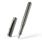 Titanium Alloy Fountain Pen Medium Nib with Ink Converter, Key Unity Calligraphy Pen for Writing & Journaling, KP02