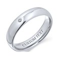 thumbnail image 4 of Bling Jewelry Simple .10CT CZ Accent Dome Couples Wedding Band Titanium Rings 6MM, 4 of 5