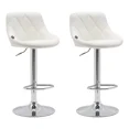 thumbnail image 1 of Set 2 Bancos Giratorios con Respaldo Alto Barra Desayunador Cocina color Blanco, 1 of 1