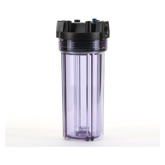 HF5-10CLBK34PR Water Filter Housing 10" RO, Whole House, - 3/4" Ports, Clear Body w/