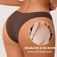 thumbnail image 4 of Conjunto de 3 piezas Braguitas de mujer Braguitas de algodón de seda helada sin marcas para mujer Borde de cintura en forma de V para mujer, 4 of 5