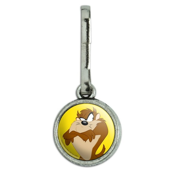 Looney Tunes Taz Antiqued Charm Clothes Purse Suitcase Backpack Zipper Pull Aid