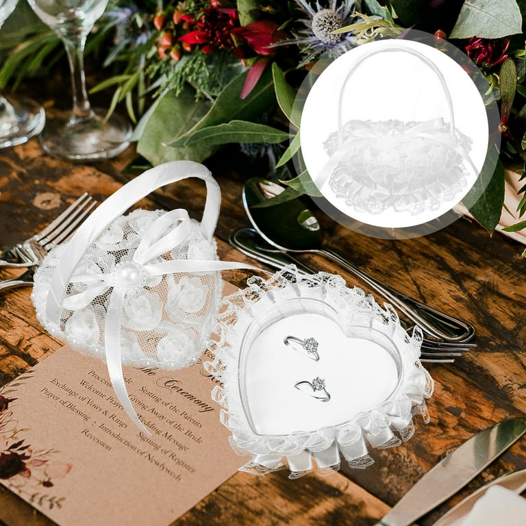 Wedding Ring Pillow Heart shape Lace Engagement Ring Pillow Ring