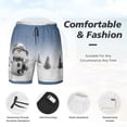 thumbnail image 5 of Lsque Mens Swim Trunks Snowman And Christmas Tree Pattern - Bathing Suit Compression Liner - Beach Swim Shorts Swimwear - (S-3XL) - Stretch Quick Dry -Large, 5 of 9