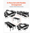 thumbnail image 4 of VEVOR Conference Table, Set of 6, 4.5 ft Office Meeting Table for 16 Person, Flexible Combination Desk Set, Modern Rectangle Meeting Desk with Metal Legs for Office, Conference Room, Easy Assembly, 4 of 9