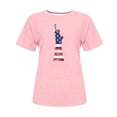 thumbnail image 4 of Tops Cortos para Mujeres Bandera de Moda Impresa Cuello Redondo, Camiseta de Manga 3/4 para Uso Diario, Casero Y Cómodo, 4 of 4