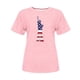 thumbnail image 4 of Tops Cortos para Mujeres Bandera de Moda Impresa Cuello Redondo, Camiseta de Manga 3/4 para Uso Diario, Casero Y Cómodo, 4 of 4