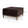 thumbnail image 4 of Knox 35" Square Storage Cocktail Ottoman Deep Brown Performance Velvet, 4 of 13