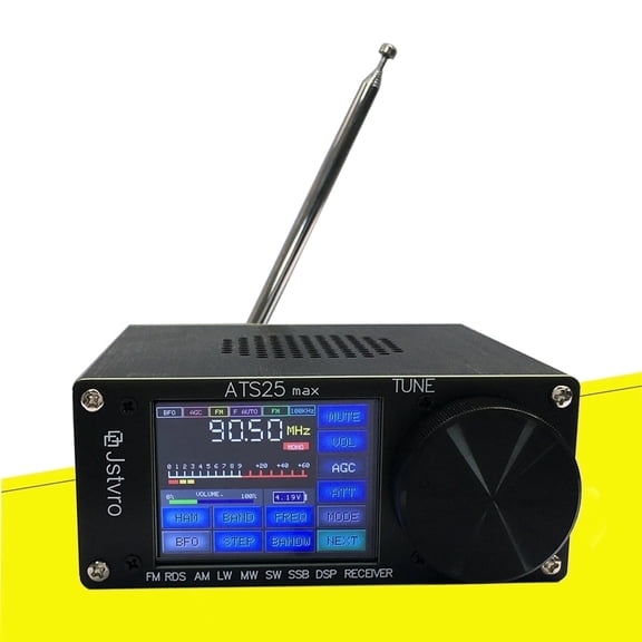 Upgraded ATS25 MAX SI4732 Receiver Portable Full Multi Bands Shortwave Radio with 2.4'' Color Touch Screen FM AM SSB LW Screen Aluminum Alloy Shell Rechargeable Battery High Quality Speaker