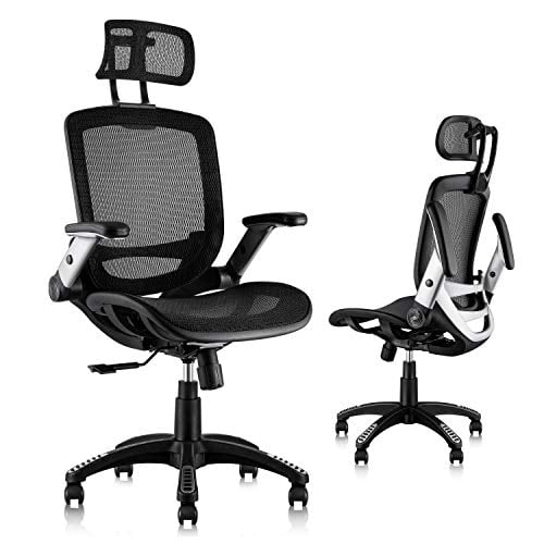 Gabrylly Ergonomic Mesh Office Chair, Fold Up Office Desk And Chair