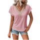 thumbnail image 2 of mfyjkho Tops Para Mujer, Blusa Informal De Manga Corta Con Cuello En V Para Mujer, De Moda, De Verano Tops De Tallas Grandes M, 2 of 8