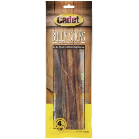 Cadet Premium Dog Treats Bully Sticks, Large, 4 (Best Brand Of Bully Sticks)