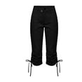thumbnail image 5 of Women's Laceup Hem Cargo Capris Straight Leg Lightweight Summer Loose Streetwear Hiking Pants with Pockets, 5 of 9