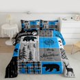 thumbnail image 2 of Homewish Moose Bear Deer Bedding Comforter Set, Vintage Dark Blue Buffalo Twin Comforter Sets, Western Countryside Reversible Bedding Set, Luxury Bedroom Decor, 2 Pieces, 2 of 8
